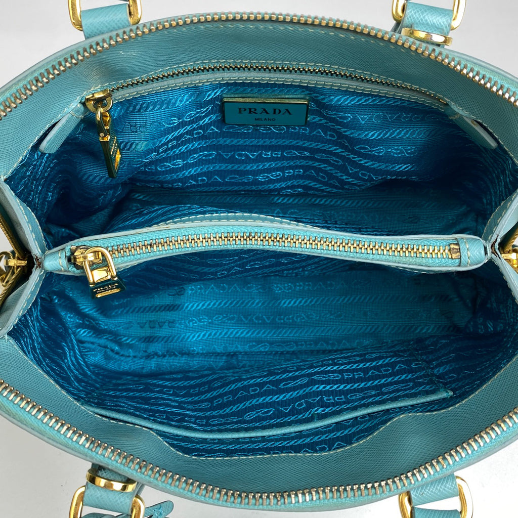 プラダ ロゴプレート ハンドバッグ 2WAY ショルダーバッグ ハンドバッグ レザー ライトグリーン レディース 【中古】brbag