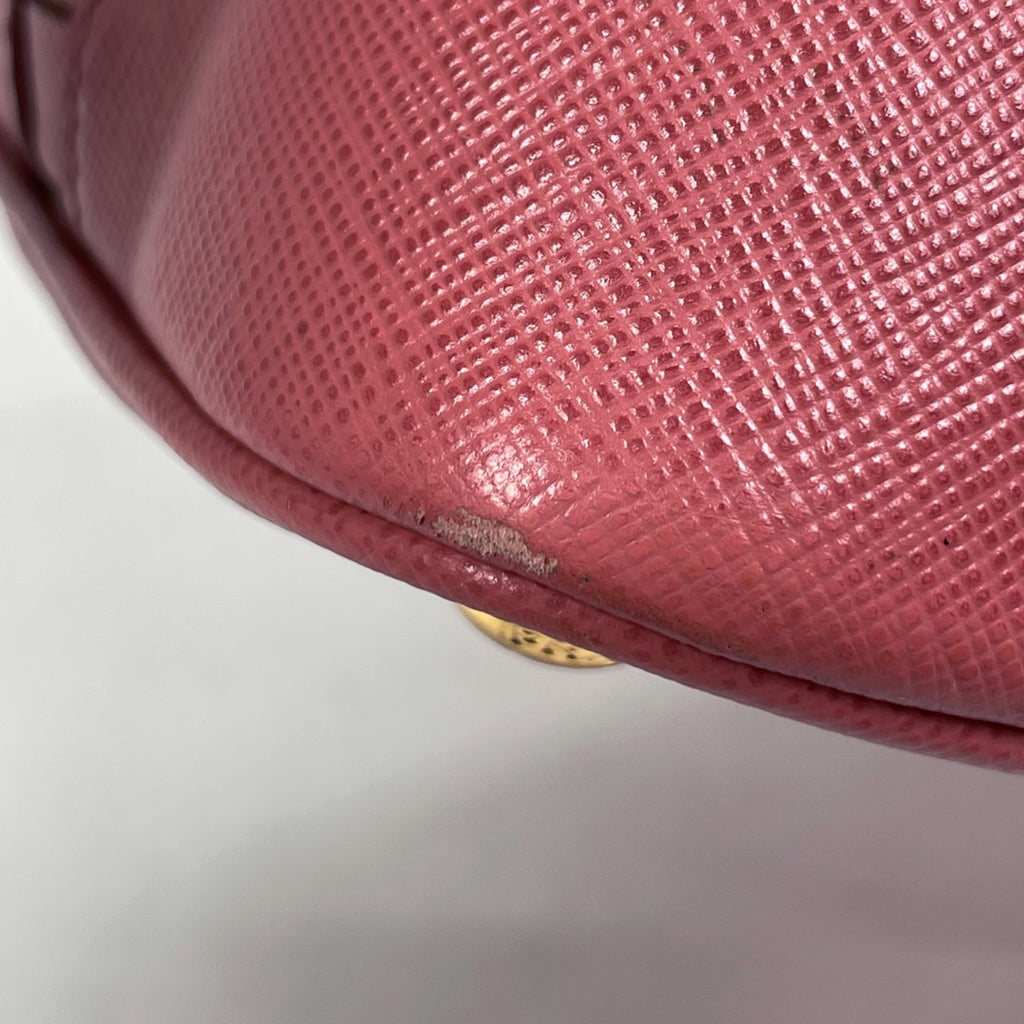 プラダ ロゴ ハンドバッグ 2WAY ショルダーバッグ プロムナード ハンドバッグ サフィアーノレザー ピンク BL0837 レディース 【中古】brbag