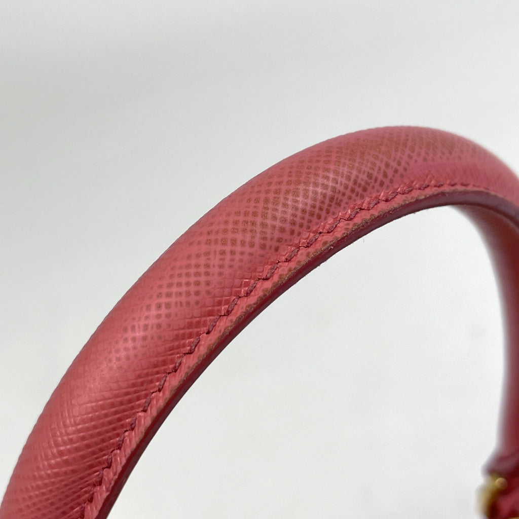 プラダ ロゴ ハンドバッグ 2WAY ショルダーバッグ プロムナード ハンドバッグ サフィアーノレザー ピンク BL0837 レディース 【中古】brbag