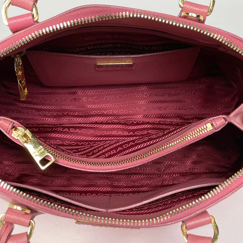 プラダ ロゴ ハンドバッグ 2WAY ショルダーバッグ プロムナード ハンドバッグ サフィアーノレザー ピンク BL0837 レディース 【中古】brbag