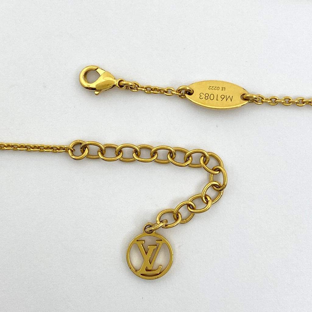 ルイ・ヴィトン エセンシャル V ネックレス ロゴ ネックレス GP ゴールド レディース 【中古】bracc