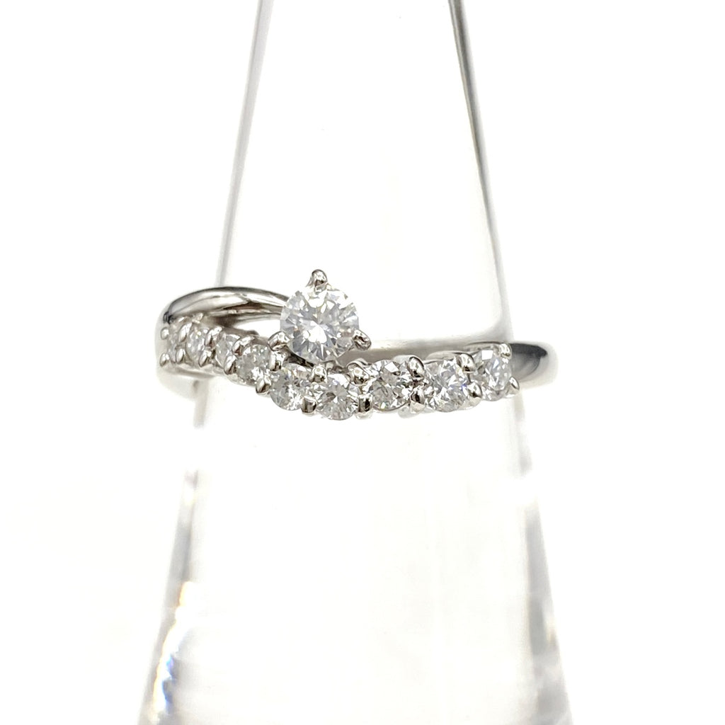 メレダイヤ デザインリング プラチナ 指輪 リング 12号 Pt900 ダイヤモンド レディース 【中古】nbjwl