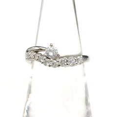 メレダイヤ デザインリング プラチナ 指輪 リング 12号 Pt900 ダイヤモンド レディース 【中古】nbjwl