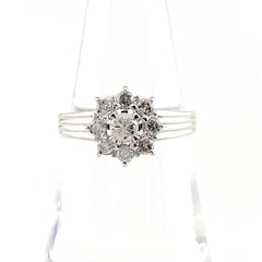 ダイヤモンド デザインリング プラチナ 指輪 リング 14号 Pt900 ダイヤモンド レディース 【中古】nbjwl