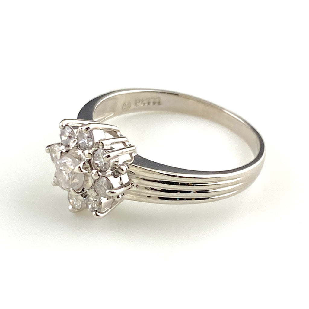 ダイヤモンド デザインリング プラチナ 指輪 リング 14号 Pt900 ダイヤモンド レディース 【中古】nbjwl