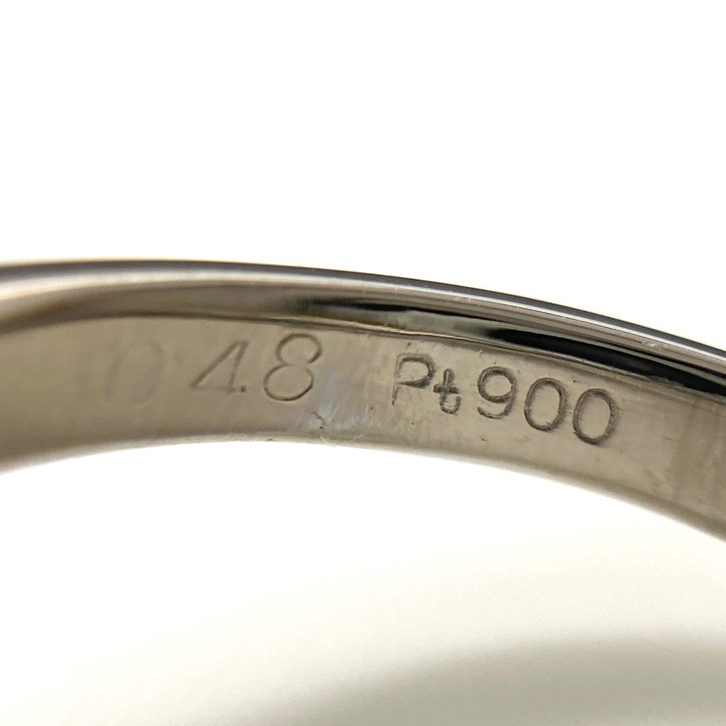 【状態良好】 エメラルド リング プラチナ 指輪 メレダイヤ 13.5号 Pt900 ダイヤモンド レディース 【中古】nbjwl