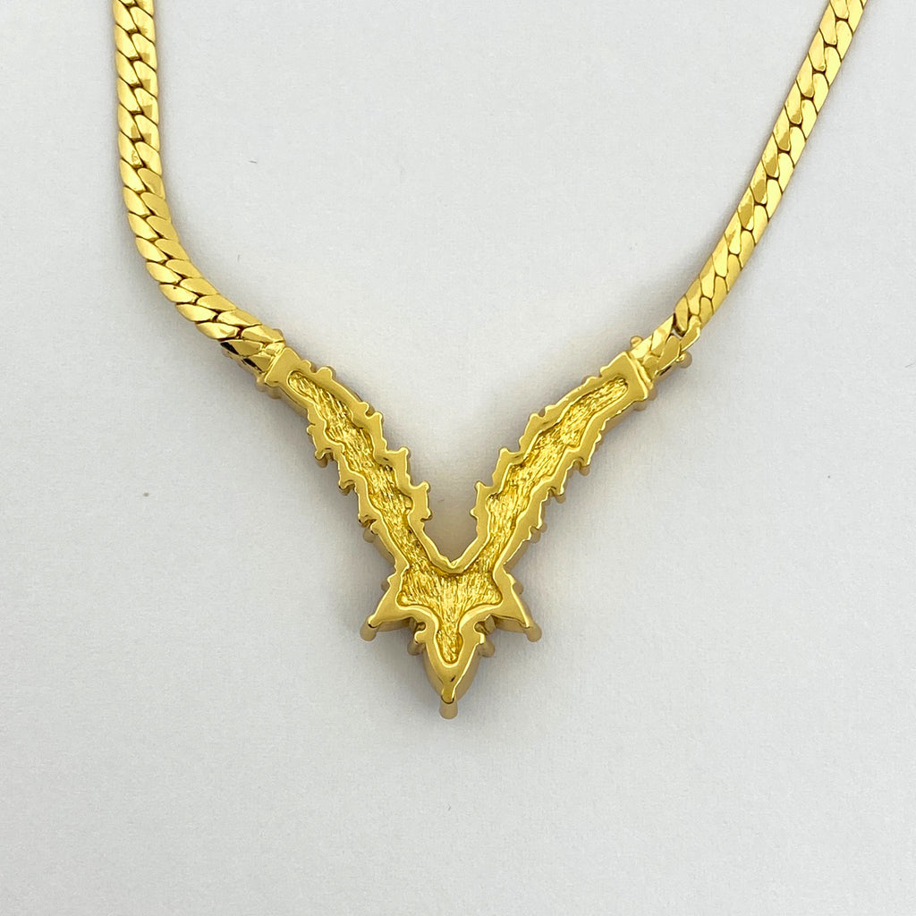 クリスチャンディオール デザイン ネックレス GP ゴールド レッド レディース 【中古】bracc