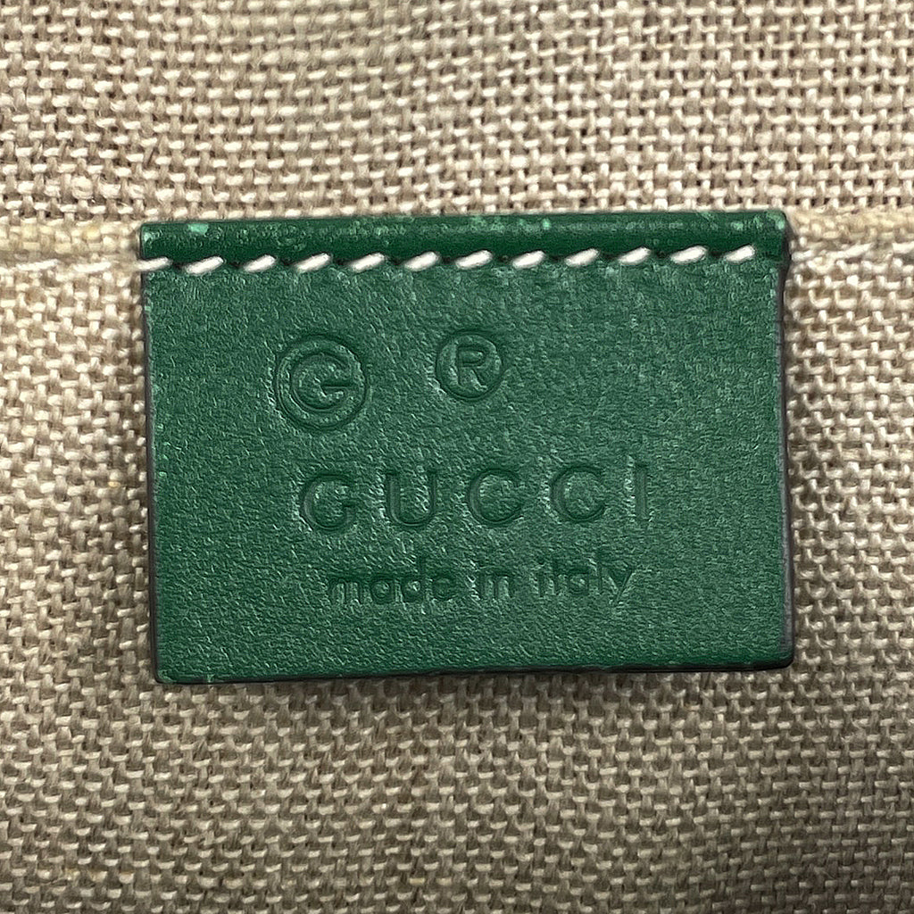 グッチ マイクログッチ シマ ハンドバッグ 2WAY ショルダーバッグ シグネチャー ハンドバッグ レザー グリーン 449654 レディース 【中古】brbag