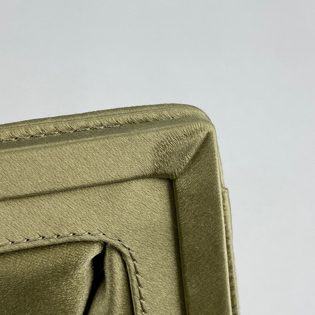 ボッテガヴェネタ イントレチャート ハンドバッグ がま口 ビーズ ミニ ハンドバッグ サテン ゴールド レディース 【中古】brbag