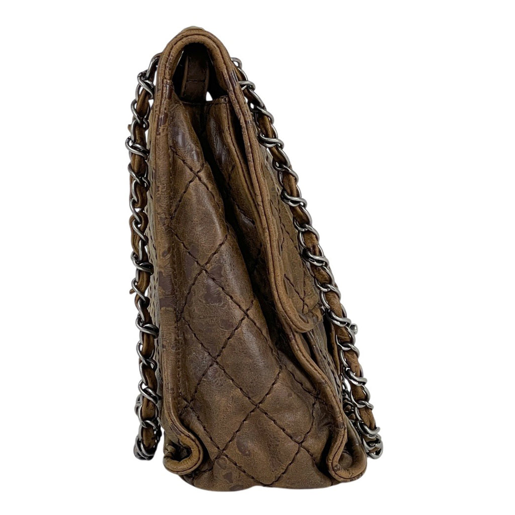 シャネル ココマーク チェーン ショルダーバッグ ワイルドステッチ ワンショルダー ショルダーバッグ レザー ブラウン レディース 【中古】brbag