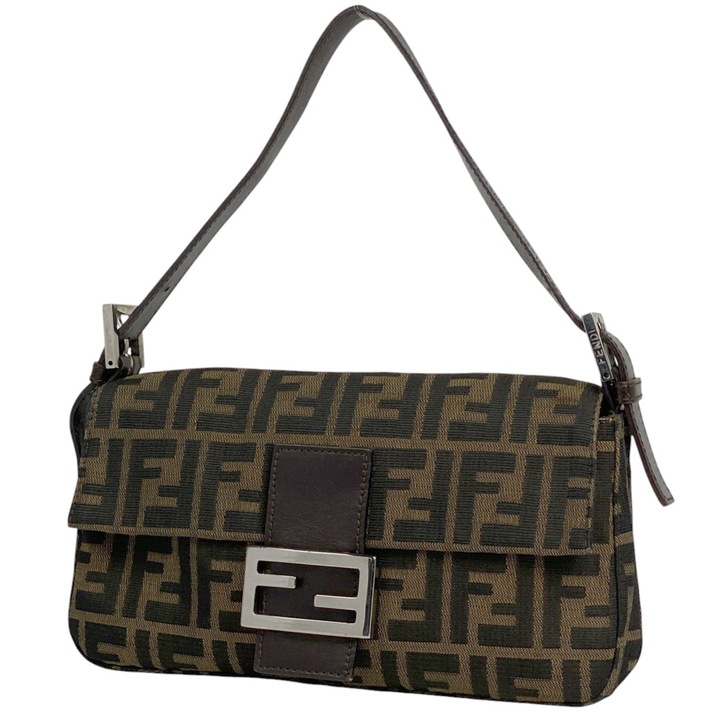 フェンディ ズッカ柄 マンマバゲット ハンドバッグ ワンショルダー 肩掛け ショルダーバッグ キャンバス ブラウン 26424　 レディース 【中古】brbag