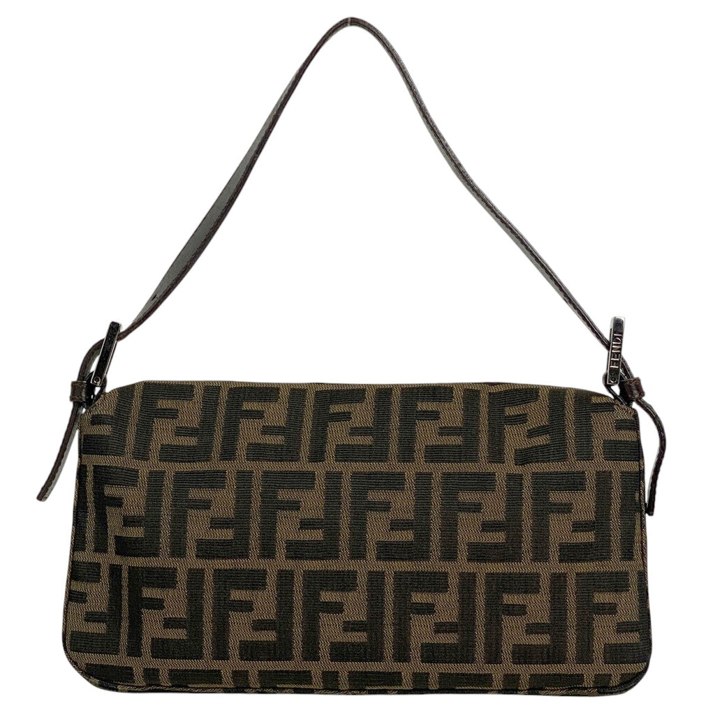 フェンディ ズッカ柄 マンマバゲット ハンドバッグ ワンショルダー 肩掛け ショルダーバッグ キャンバス ブラウン 26424　 レディース 【中古】brbag