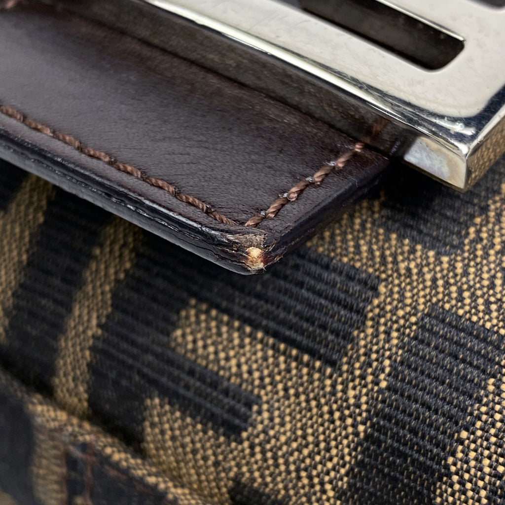 フェンディ ズッカ柄 マンマバゲット ハンドバッグ ワンショルダー 肩掛け ショルダーバッグ キャンバス ブラウン 26424　 レディース 【中古】brbag