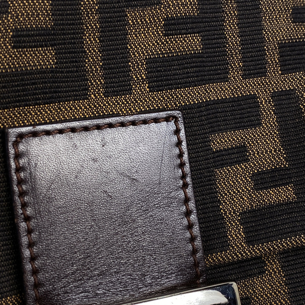 フェンディ ズッカ柄 マンマバゲット ハンドバッグ ワンショルダー 肩掛け ショルダーバッグ キャンバス ブラウン 26424　 レディース 【中古】brbag