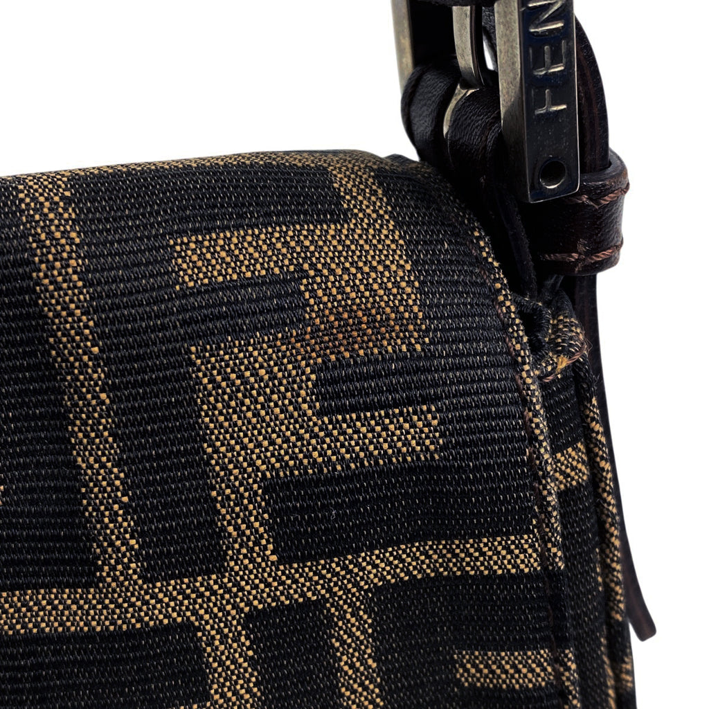 フェンディ ズッカ柄 マンマバゲット ハンドバッグ ワンショルダー 肩掛け ショルダーバッグ キャンバス ブラウン 26424　 レディース 【中古】brbag