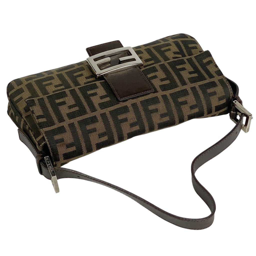 フェンディ ズッカ柄 マンマバゲット ハンドバッグ ワンショルダー 肩掛け ショルダーバッグ キャンバス ブラウン 26424　 レディース 【中古】brbag