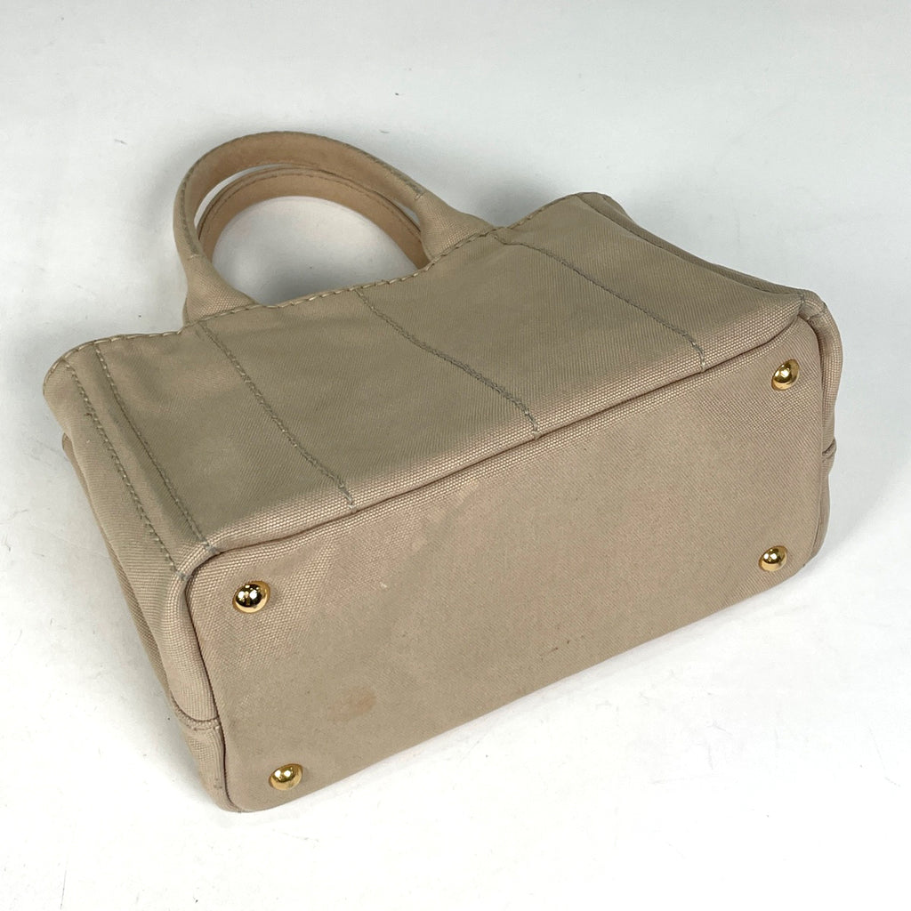 プラダ カナパ トート 2WAY ショルダーバッグ トートバッグ キャンバス ベージュ レディース 【中古】brbag