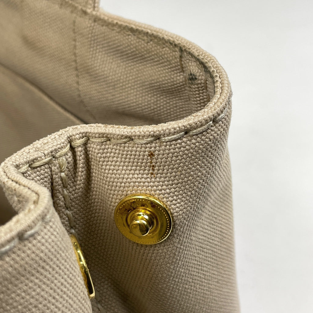 プラダ カナパ トート 2WAY ショルダーバッグ トートバッグ キャンバス ベージュ レディース 【中古】brbag