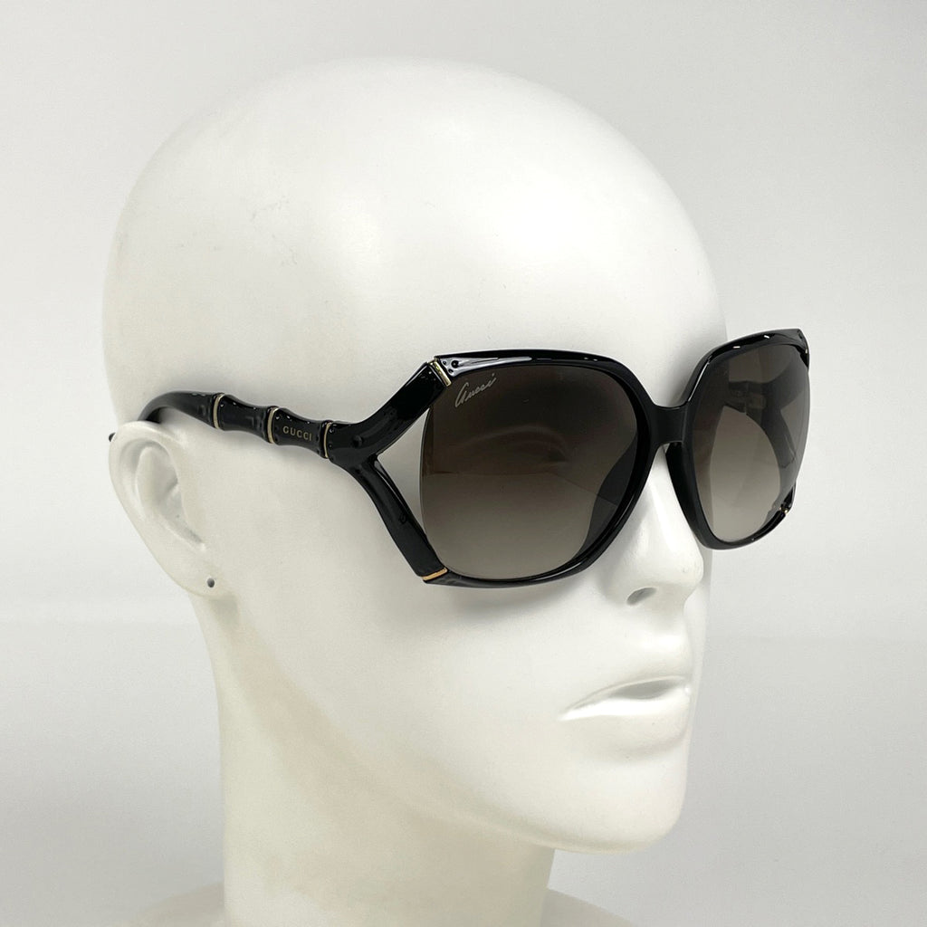 グッチ ロゴ グラデーション サングラス アイウェア バンブーモチーフ サングラス プラスチック ブラック GG3508 レディース 【中古】brbag