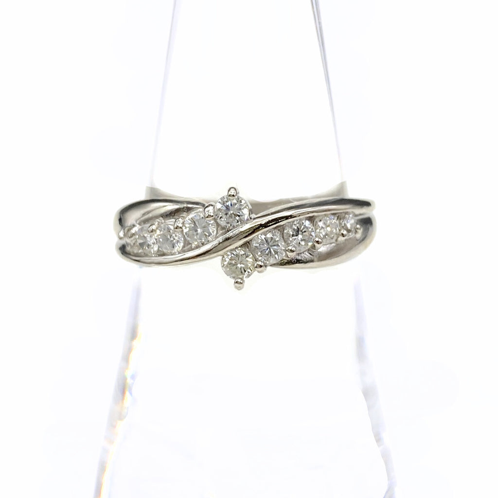 メレダイヤ デザインリング プラチナ 指輪 リング 16号 Pt900 ダイヤモンド レディース 【中古】nbjwl