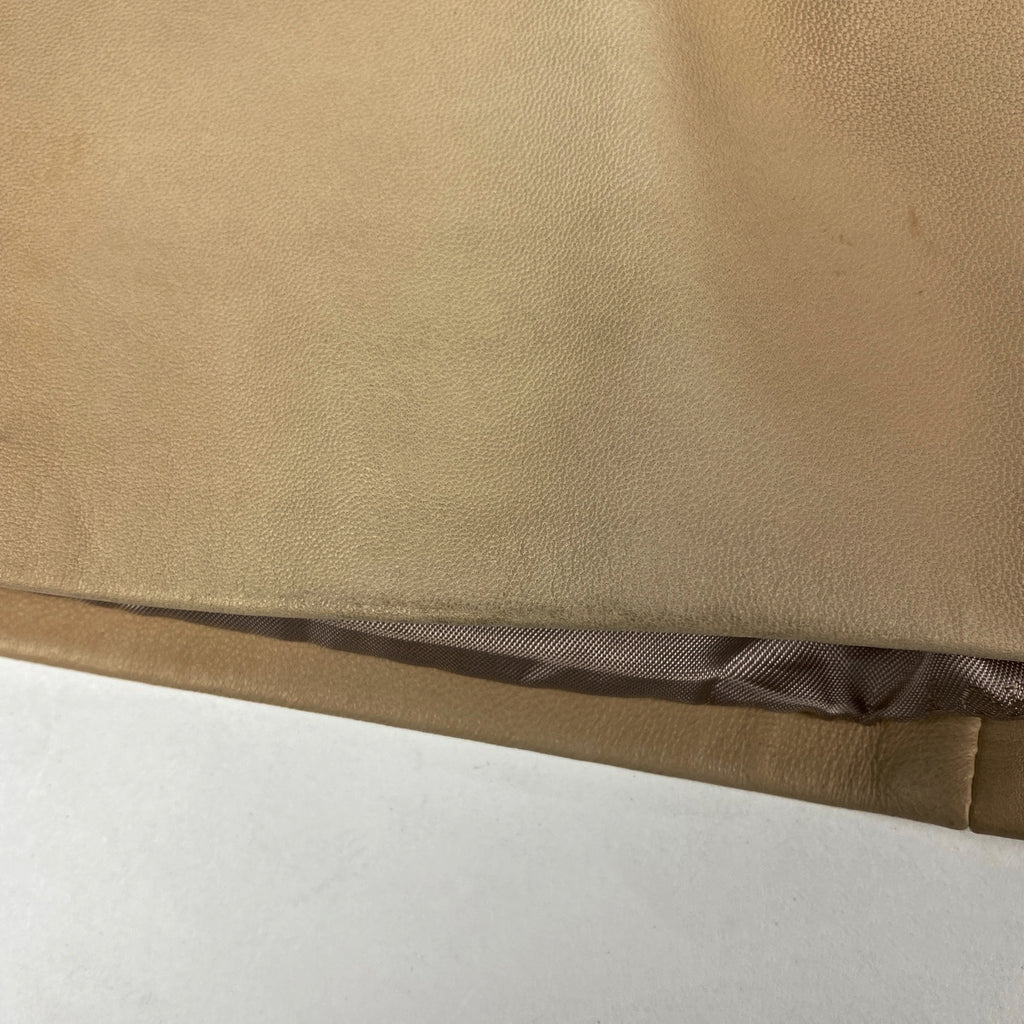 ロエベ ロゴボタン テーラードジャケット シングル レザージャケット アウター テーラードジャケット 羊革 ベージュ メンズ 【中古】brapp