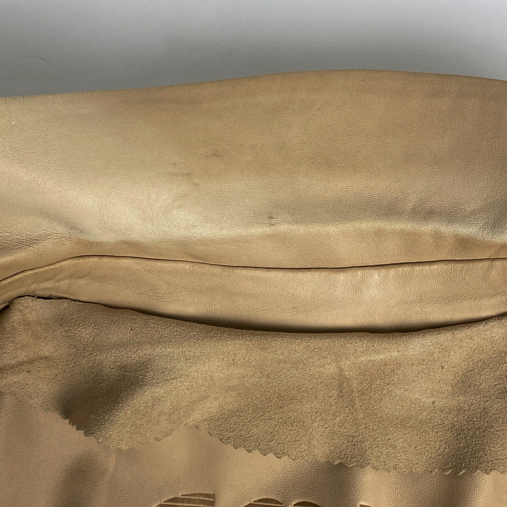 ロエベ ロゴボタン テーラードジャケット シングル レザージャケット アウター テーラードジャケット 羊革 ベージュ メンズ 【中古】brapp