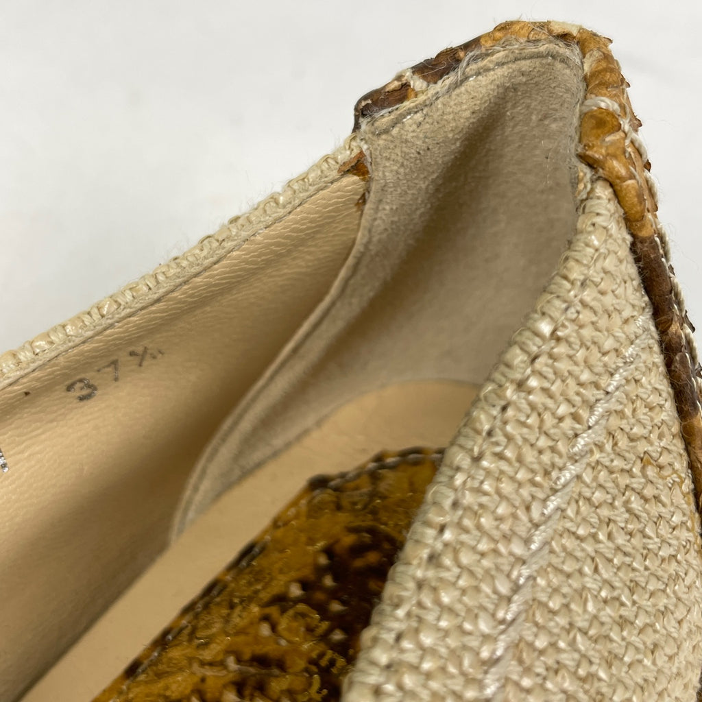 クリスチャンディオール ロゴ パンプス フラットシューズ バレエシューズ 靴 パンプス ファブリック ベージュ レディース 【中古】brbag