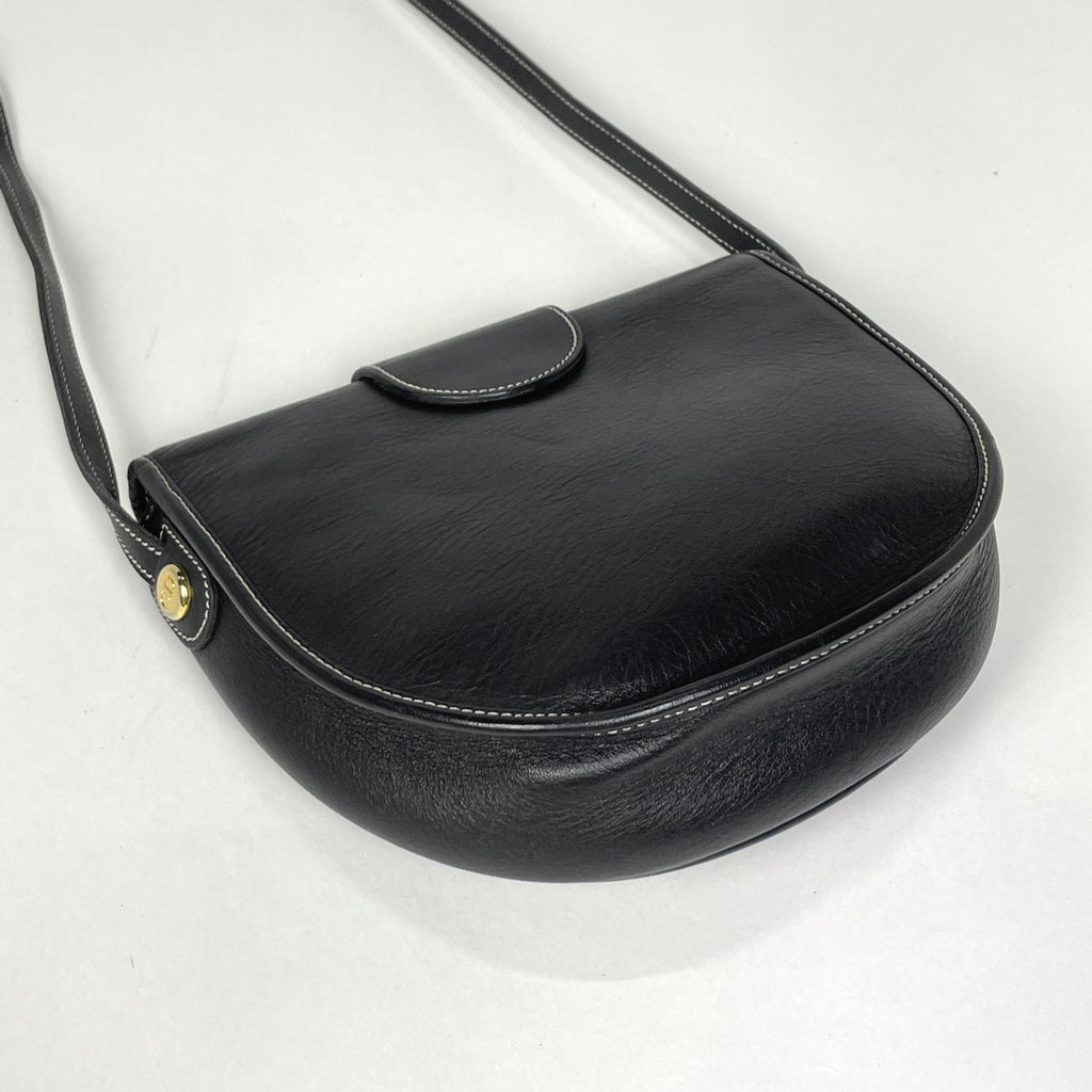 クリスチャンディオール ロゴ ショルダーバッグ 斜め掛け ショルダーバッグ レザー ブラック レディース 【中古】brbag