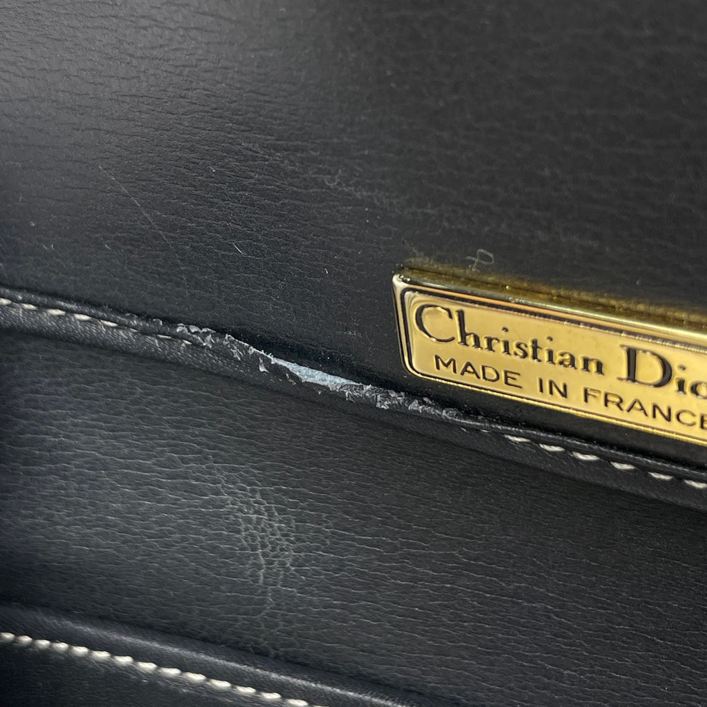 クリスチャンディオール ロゴ ショルダーバッグ 斜め掛け ショルダーバッグ レザー ブラック レディース 【中古】brbag