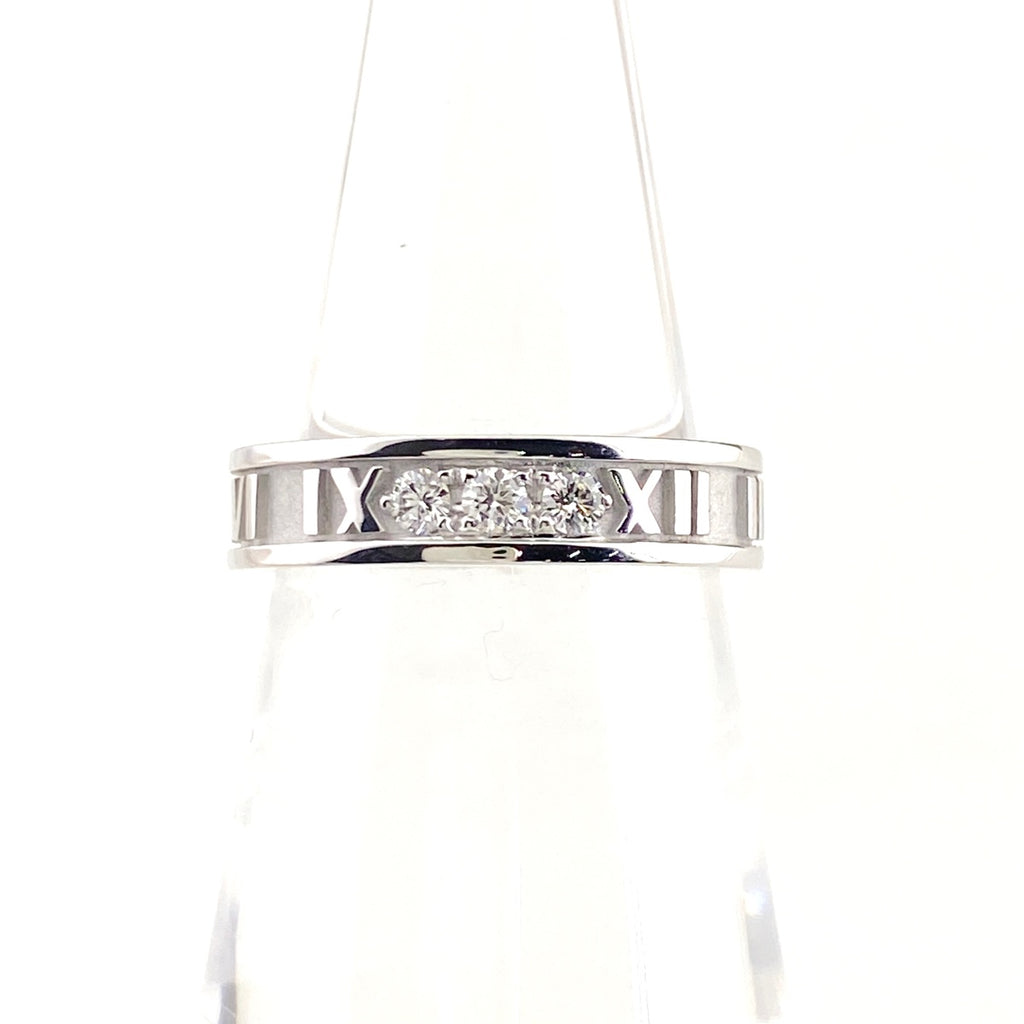 ティファニー アトラス リング WG ホワイトゴールド 指輪 メレダイヤ リング 9号 750 ダイヤモンド レディース 【中古】brjwl