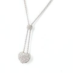 スタージュエリー ハートモチーフ デザインネックレス WG ホワイトゴールド ペンダント メレダイヤ ネックレス K18 750 ダイヤモンド レディース 【中古】brjwl