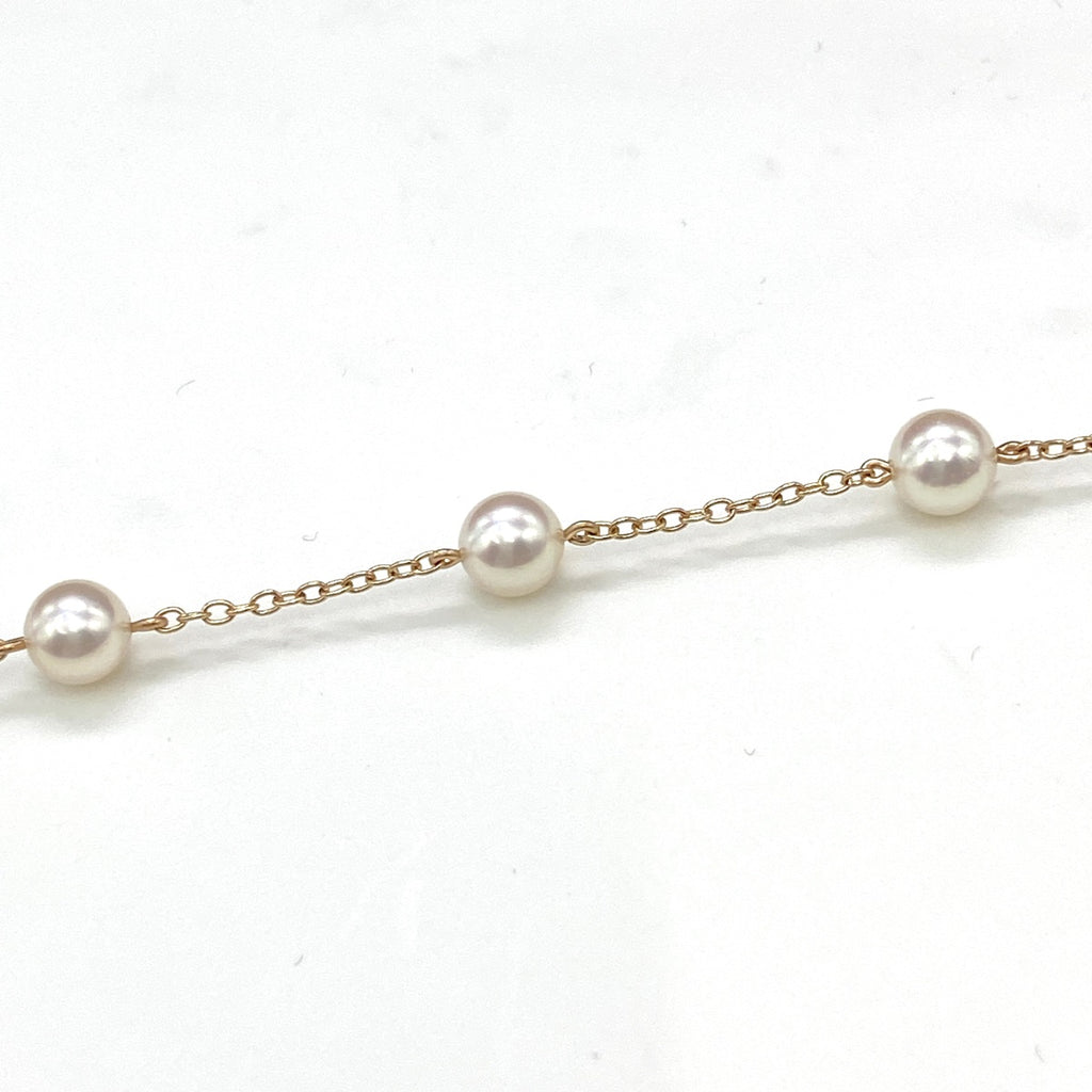 ミキモト パール デザインブレスレット YG イエローゴールド 腕輪 真珠 ブレスレット K14 パール レディース 【中古】brjwl