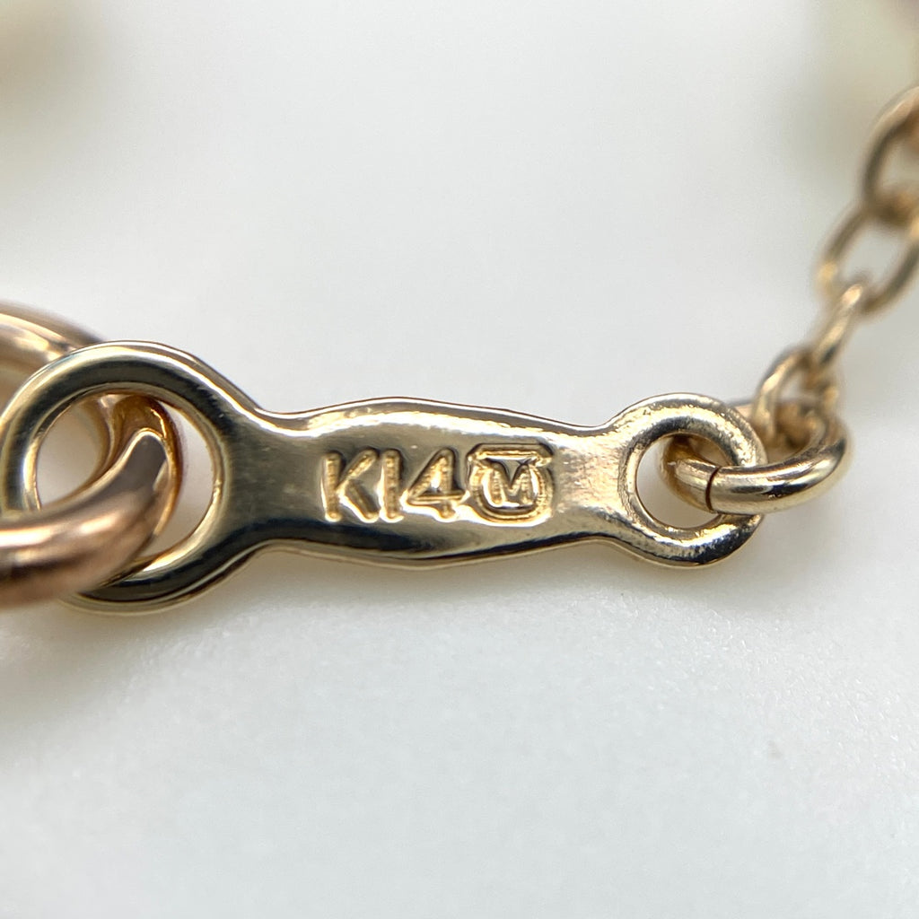 ミキモト パール デザインブレスレット YG イエローゴールド 腕輪 真珠 ブレスレット K14 パール レディース 【中古】brjwl