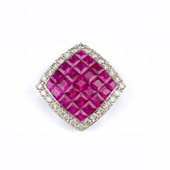 ルビー ペンダントトップ プラチナ メレダイヤ ペンダントトップ K18 WG ルビー レディース 【中古】nbjwl