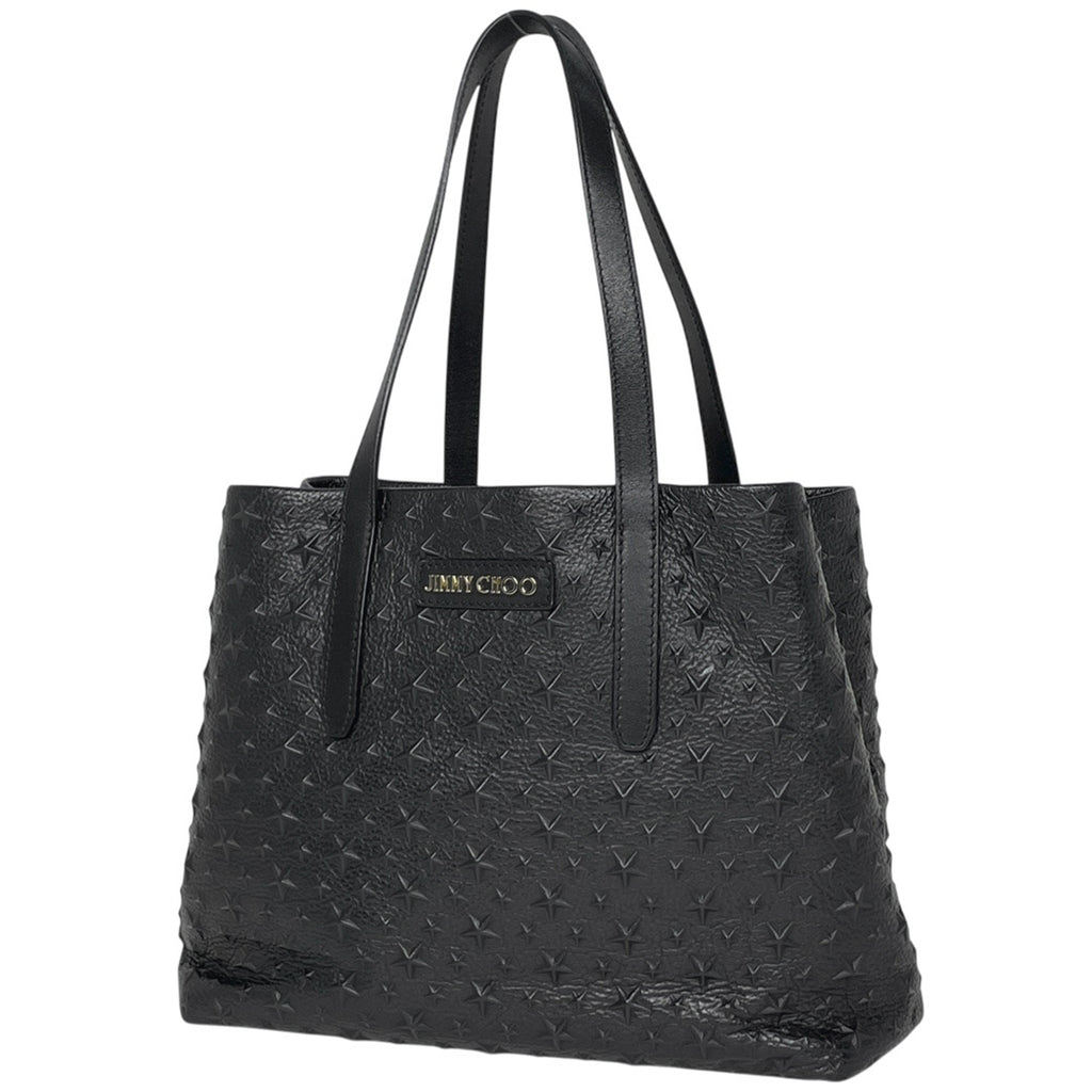 ジミーチュウ ロゴ トートバッグ スタースタッズ ショルダーバッグ トートバッグ レザー ブラック レディース 【中古】brbag