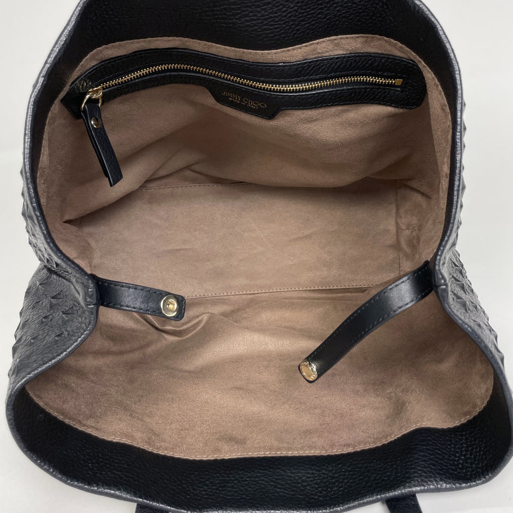 ジミーチュウ ロゴ トートバッグ スタースタッズ ショルダーバッグ トートバッグ レザー ブラック レディース 【中古】brbag