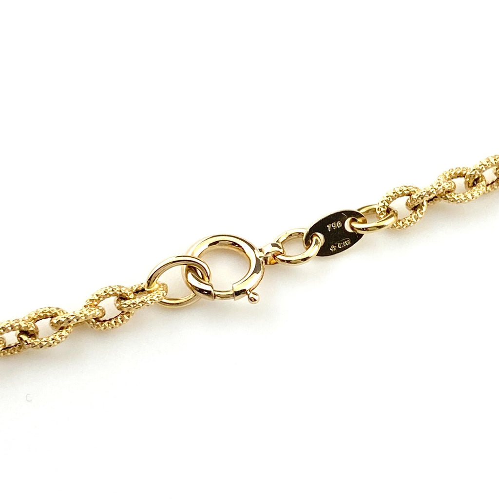 リーフモチーフ デザインネックレス YG イエローゴールド ペンダント メレダイヤ ネックレス K18 ダイヤモンド レディース 【中古】nbjwl