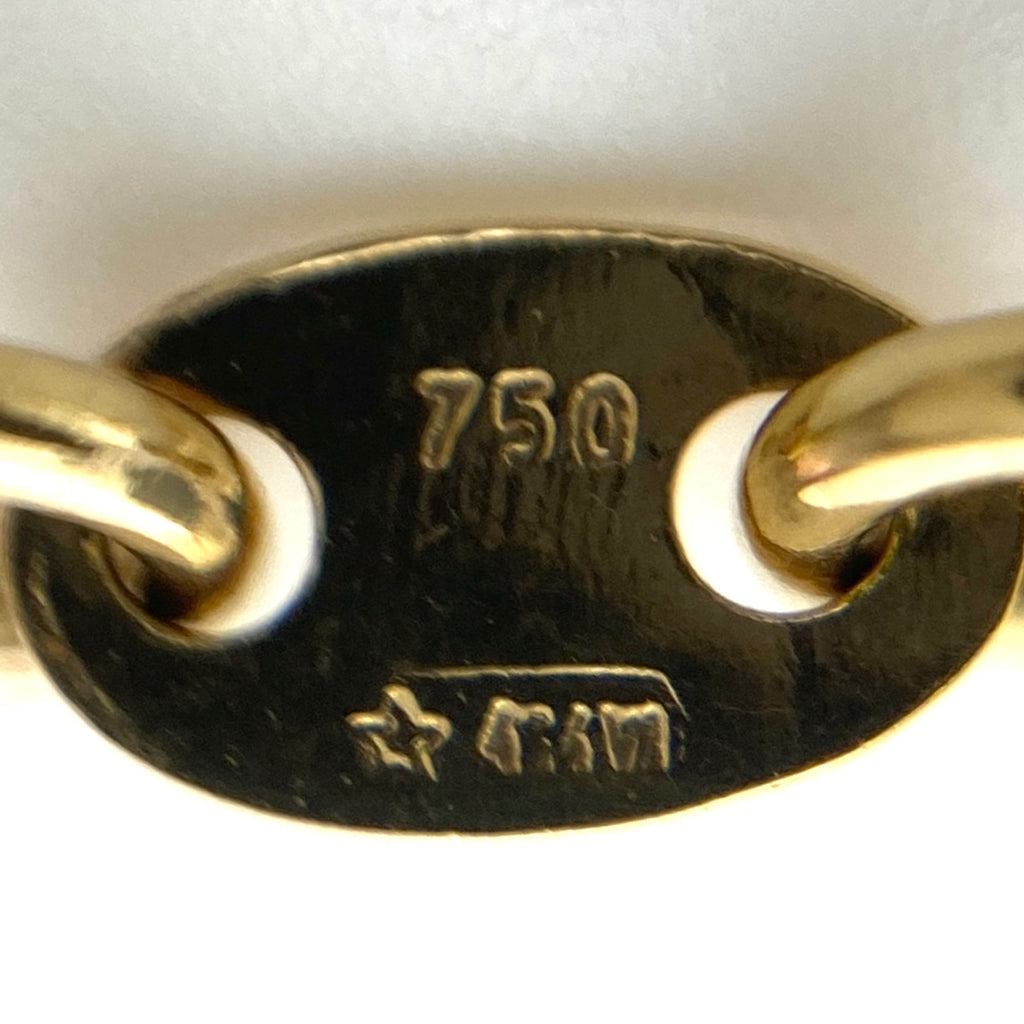 リーフモチーフ デザインネックレス YG イエローゴールド ペンダント メレダイヤ ネックレス K18 ダイヤモンド レディース 【中古】nbjwl