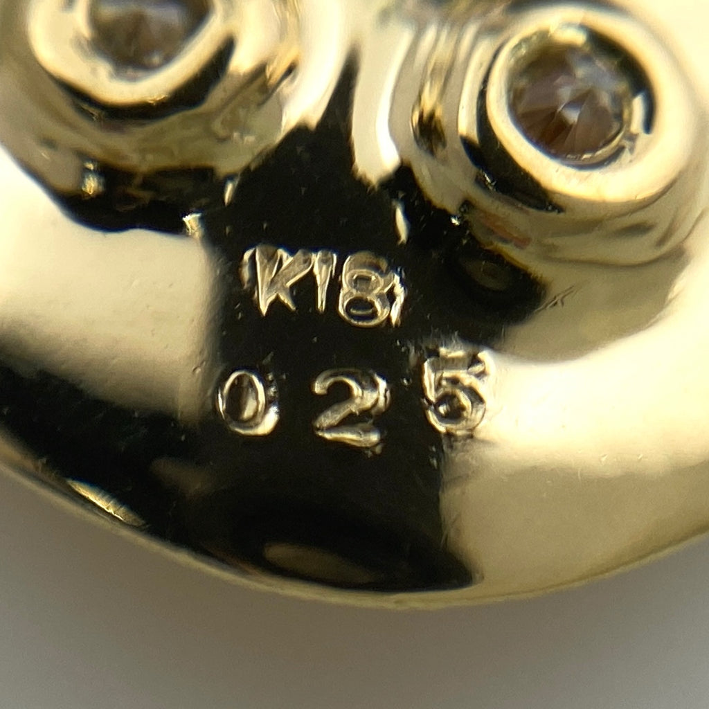 リーフモチーフ デザインネックレス YG イエローゴールド ペンダント メレダイヤ ネックレス K18 ダイヤモンド レディース 【中古】nbjwl