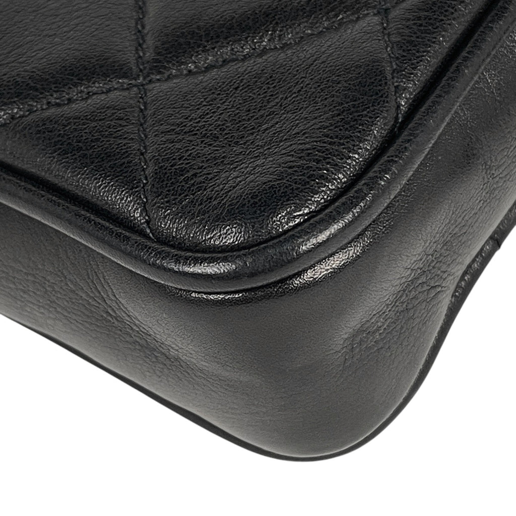 シャネル ココマーク ウエストバッグ マトラッセ ウエストポーチ ボディバッグ レザー ブラック レディース 【中古】brbag