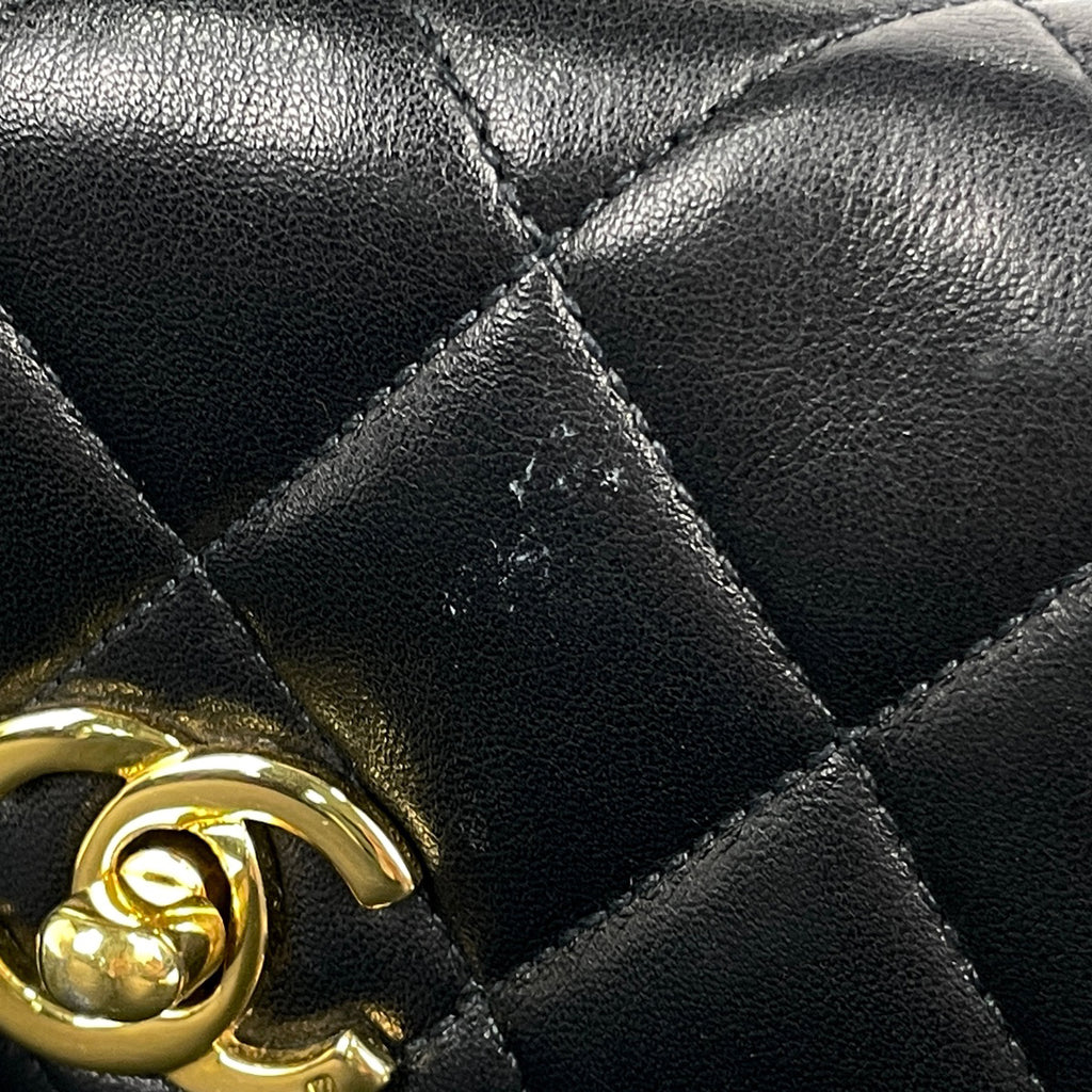 シャネル ココマーク ウエストバッグ マトラッセ ウエストポーチ ボディバッグ レザー ブラック レディース 【中古】brbag