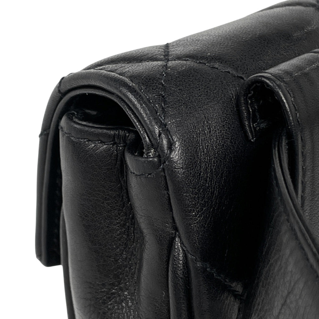 シャネル ココマーク ウエストバッグ マトラッセ ウエストポーチ ボディバッグ レザー ブラック レディース 【中古】brbag