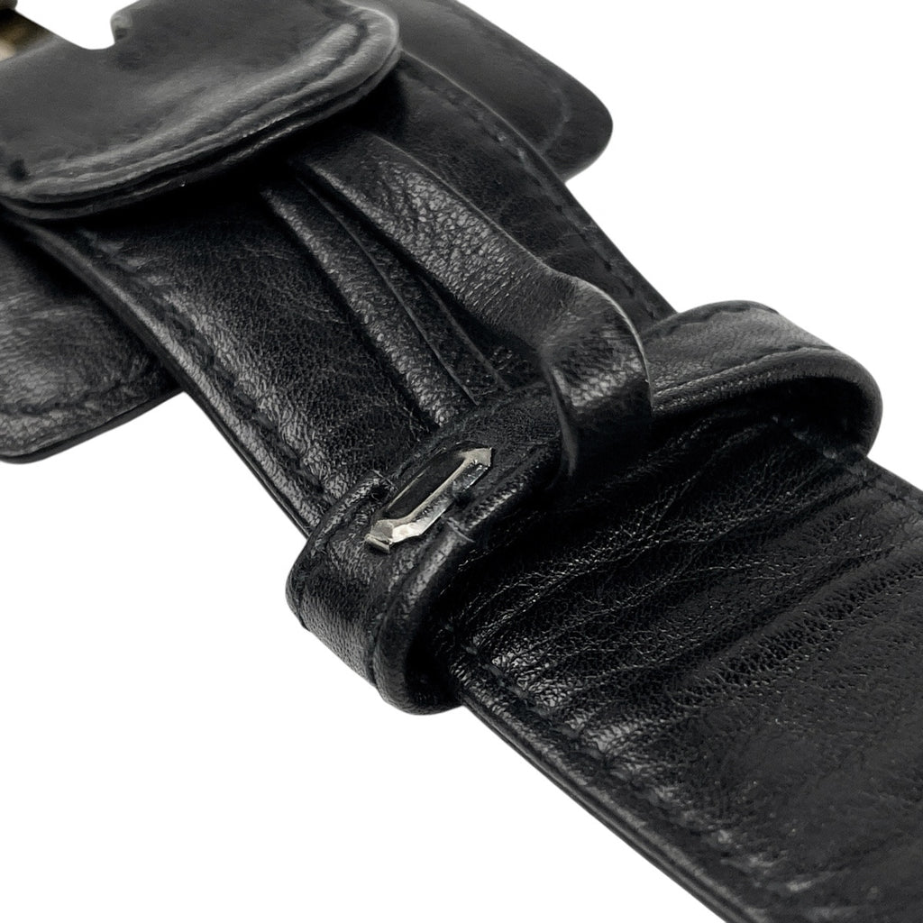 シャネル ココマーク ウエストバッグ マトラッセ ウエストポーチ ボディバッグ レザー ブラック レディース 【中古】brbag