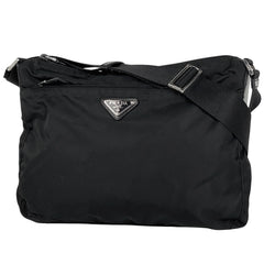 プラダ ロゴプレート ショルダーバッグ 斜め掛け ショルダーバッグ ナイロン ネロ(ブラック) レディース 【中古】brbag