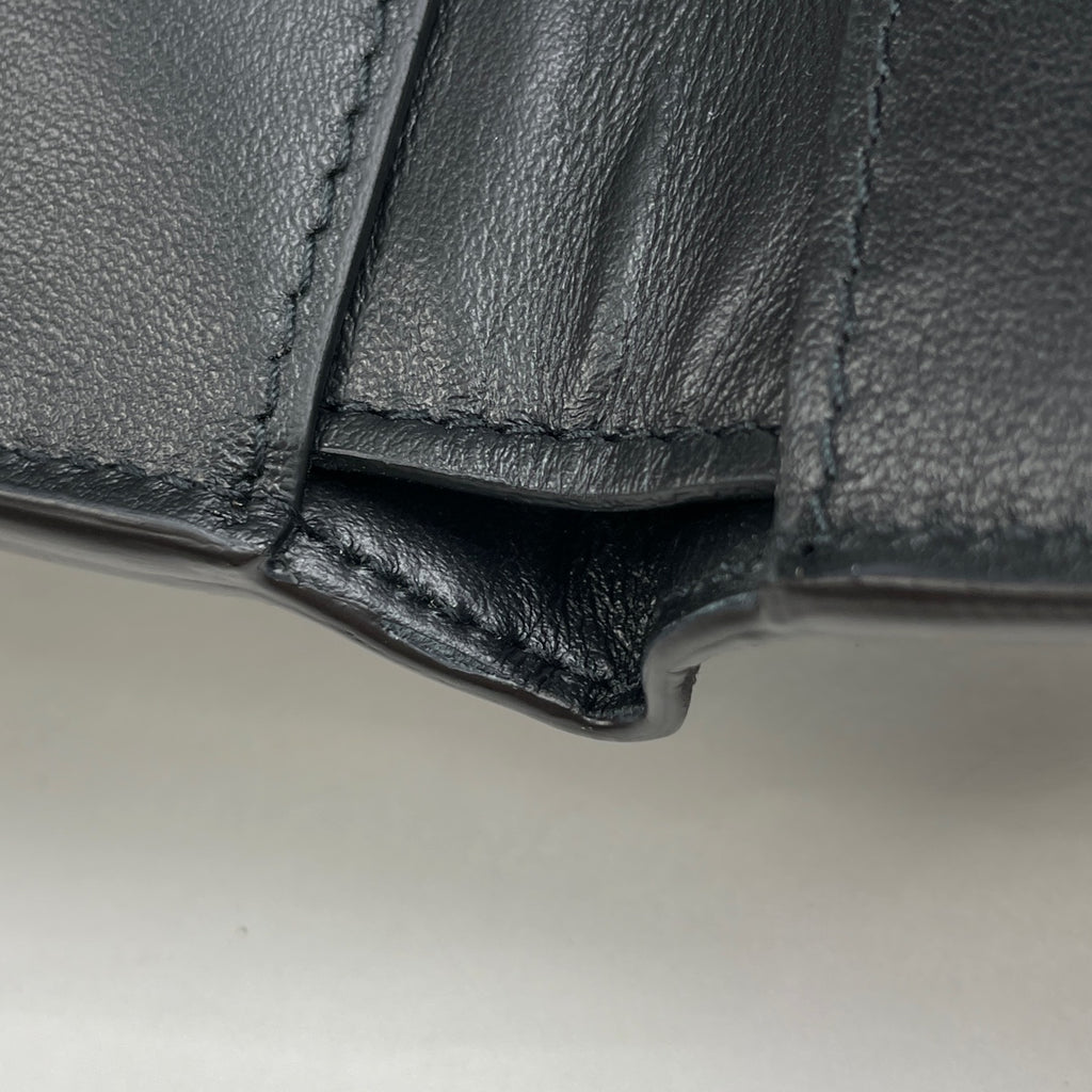 ボッテガヴェネタ イントレチャート 二つ折り 財布 札入れ 二つ折り財布 レザー ダークブラウン ブラック メンズ 【中古】brbag