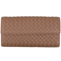 ボッテガヴェネタ イントレチャート 二つ折り 長財布 札入れ 小銭入れ ナッパ 長財布 レザー サーモンピンク レディース 【中古】brbag