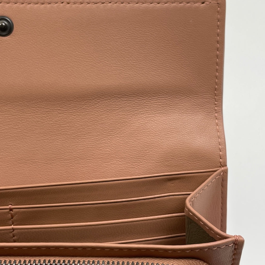 ボッテガヴェネタ イントレチャート 二つ折り 長財布 札入れ 小銭入れ ナッパ 長財布 レザー サーモンピンク レディース 【中古】brbag