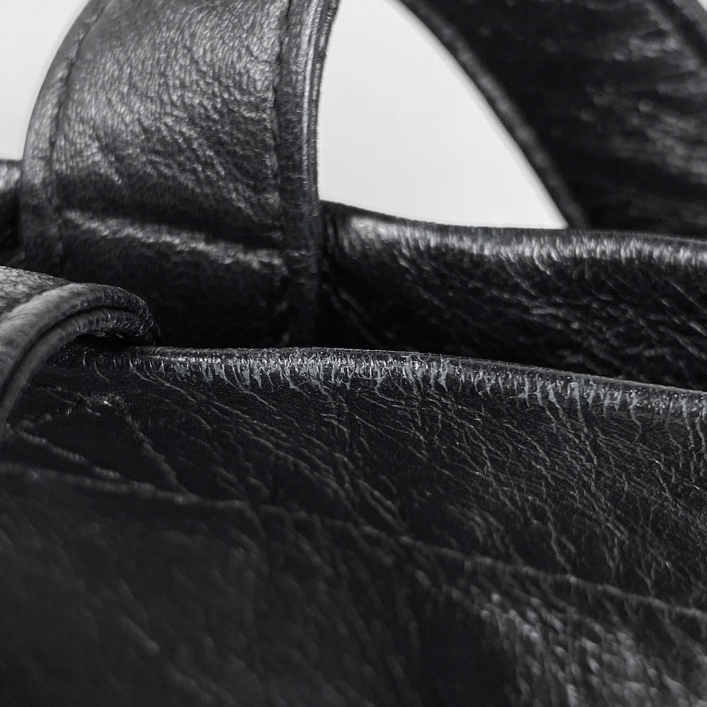 サンローラン ロゴ トートバッグ ハンドバッグ トートバッグ レザー ブラック レディース 【中古】brbag