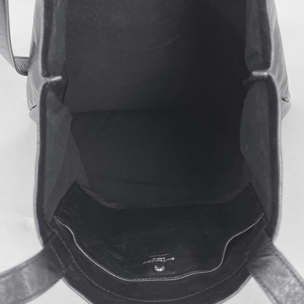 サンローラン ロゴ トートバッグ ハンドバッグ トートバッグ レザー ブラック レディース 【中古】brbag