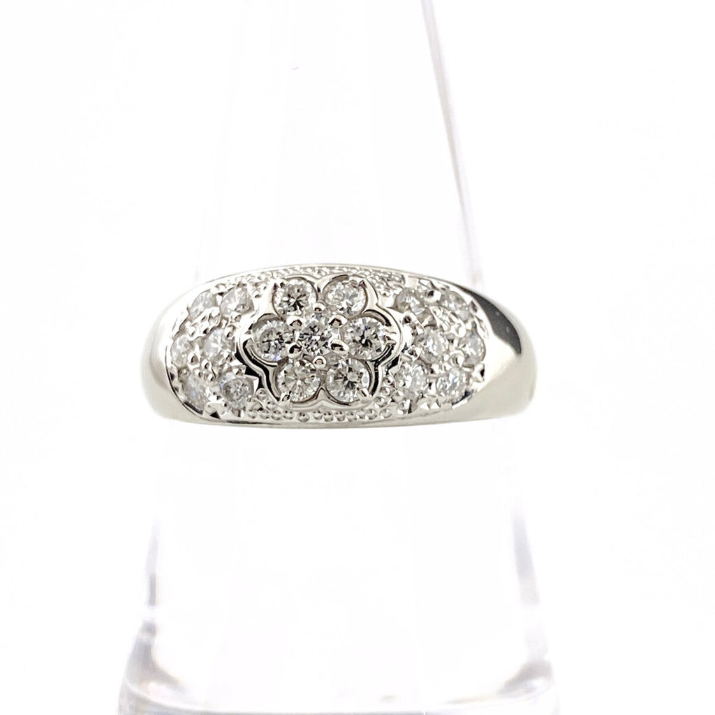 ダイヤモンド Pt900 フラワー リング 15.5号 0.54ct レディース 中古 nbjwl